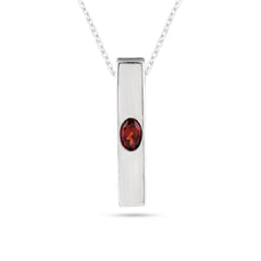 Crimson Bar Pendant Necklace