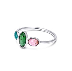 Iris Bloom Tourmaline Ring in 925 Silver