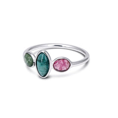 Celeste Colour Tourmaline Ring in 925 Silver