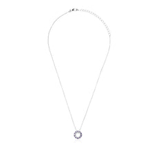 Minimal Circle Amethyst Necklace in 925 Silver