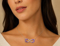 Dainty Amethyst Infinity Necklace