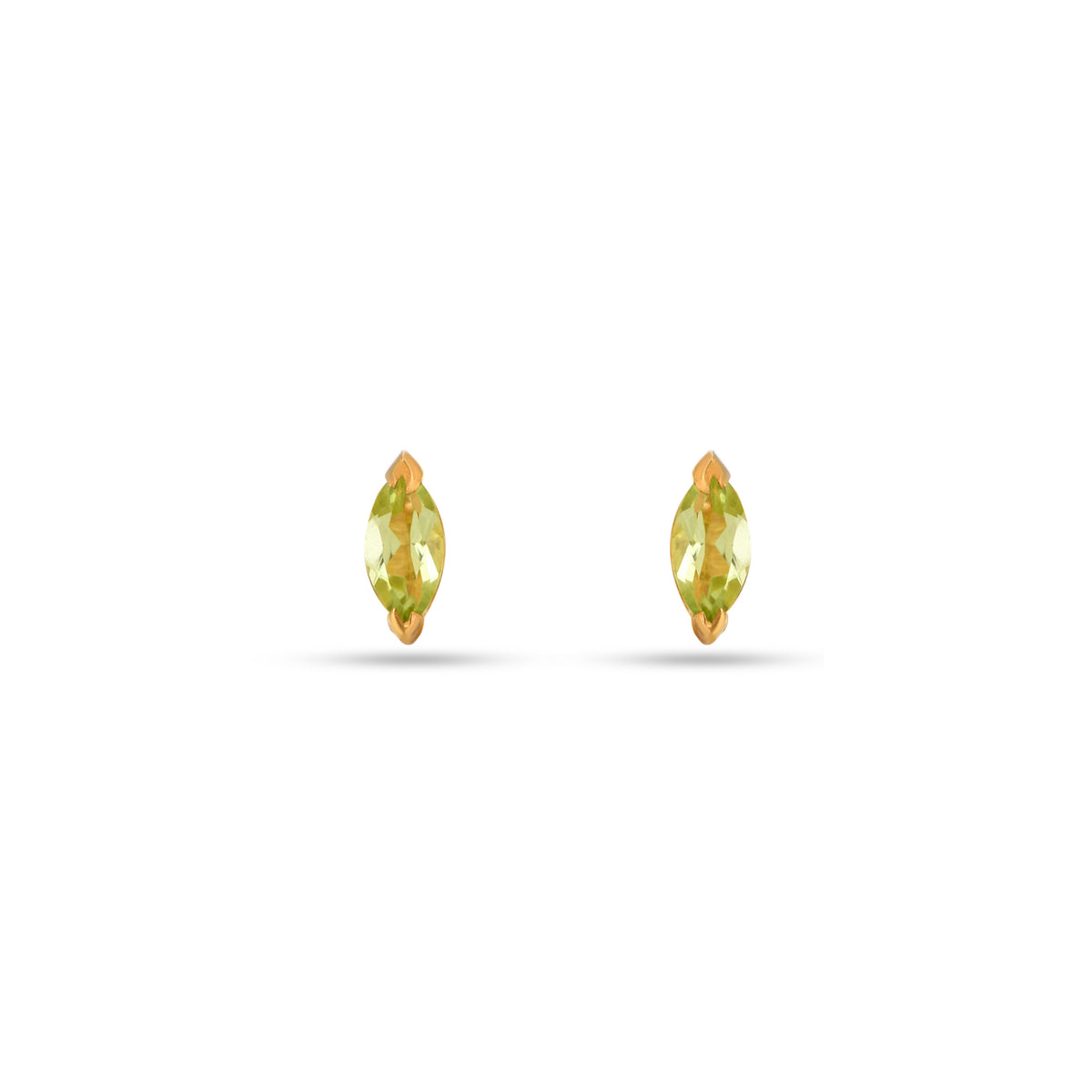 Pair of silver earrings with rose gold accents on a white background