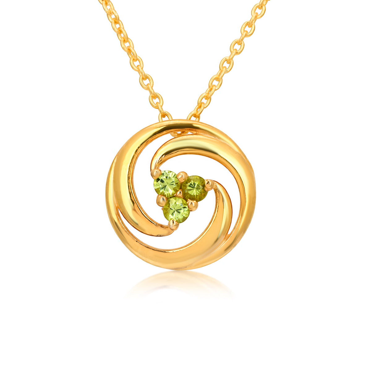 Encircle Peridot Necklace in 925 Silver