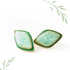 Green Amazonite Silver Earring