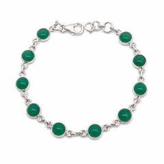 Green Onyx Silver Bracelet