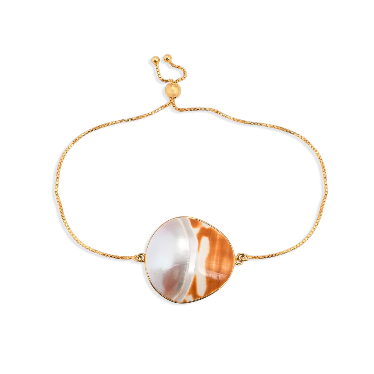 Ivory Shell 925 Silver Bracelet.