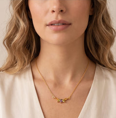 Prism Marquise Minimal Necklace in Multi-Colour Gemstones | 925 Silver