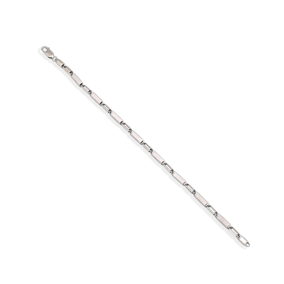 Silver chain on a white background
