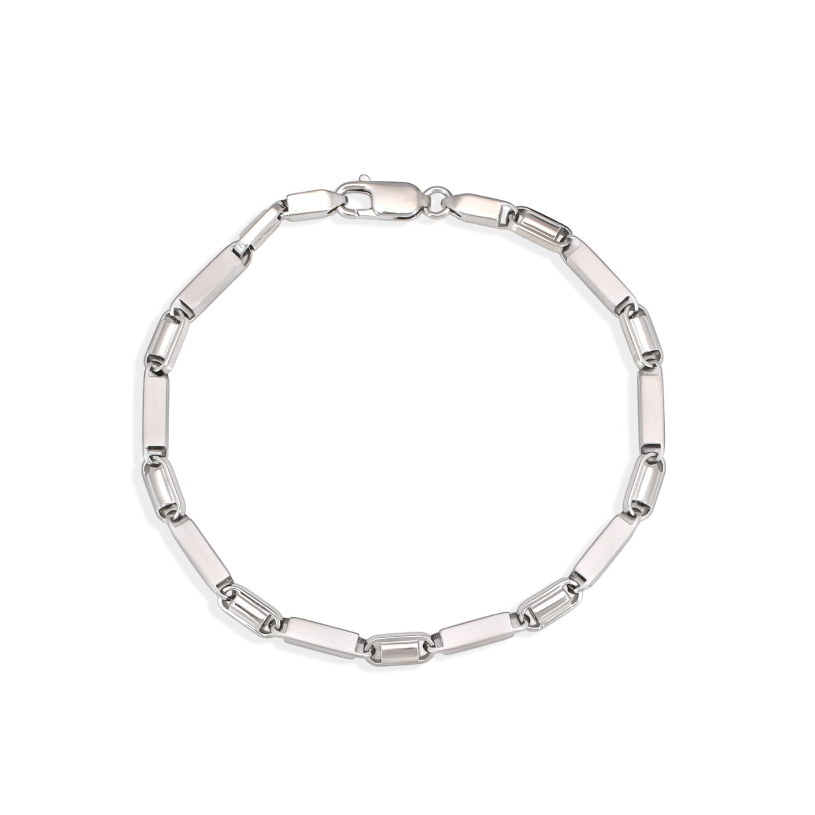 Silver bracelet on a white background