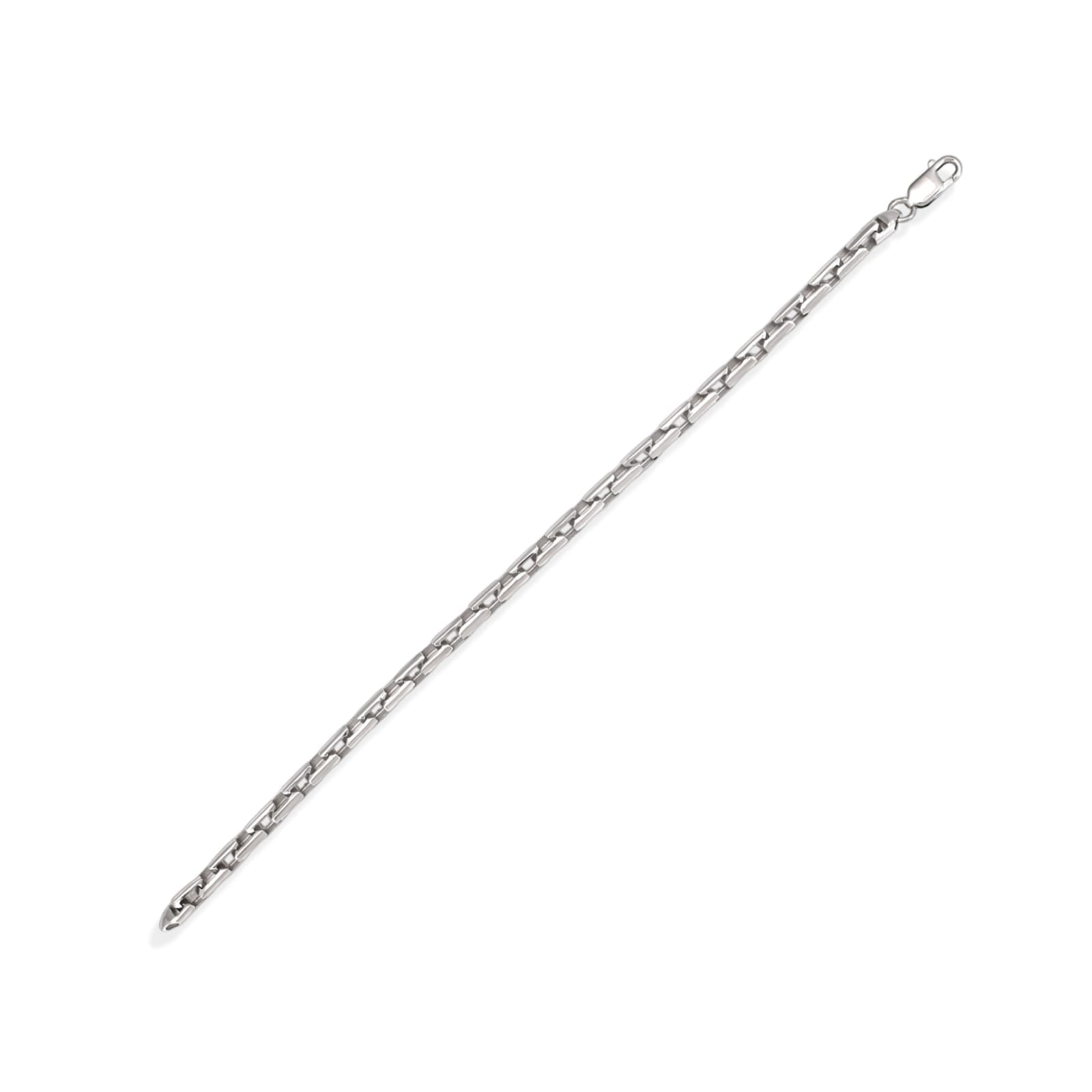 Silver chain necklace on a white background