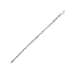 Silver chain necklace on a white background