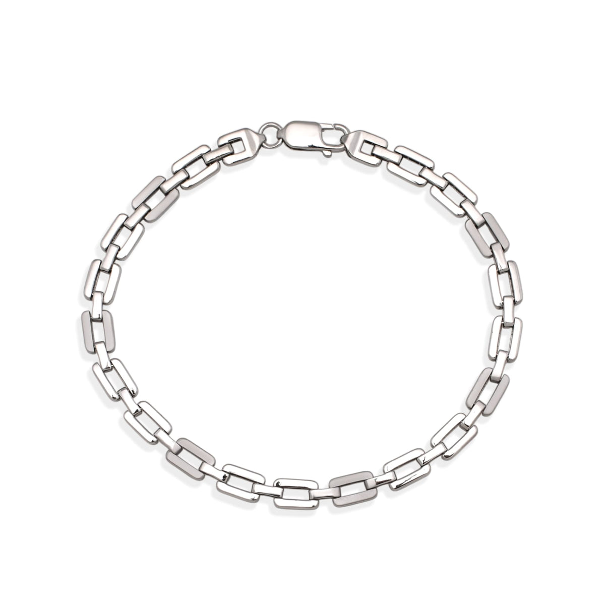 Silver bracelet on a white background