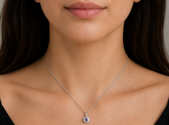 Minimal Amethyst Pendant Necklace