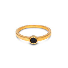 Minimal Black Spinel Gemstone Ring 