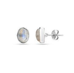 Lunar Moonstone Stud Earrings