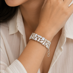 Mother Of Pearl Stone 925 Silver Bracelet