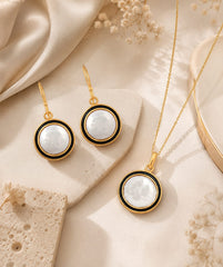 Mother Of Pearl Necklace Set In 925 Silver