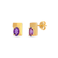 Oval Amethyst Elegance Pendant Set in Gold-Plated 925 Silver
