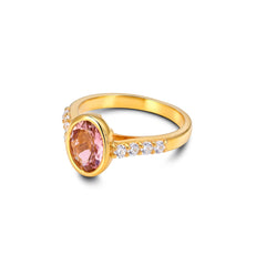 Pink Tourmaline Silver Ring