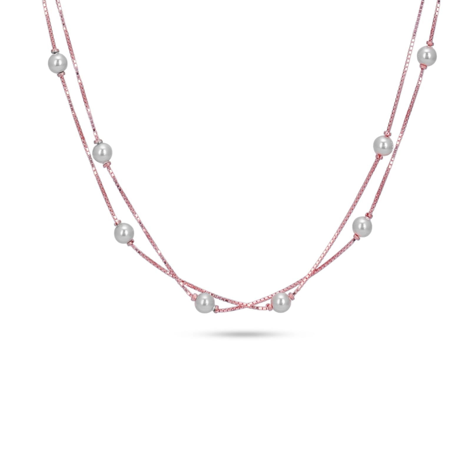 Necklace with pearls on a white background