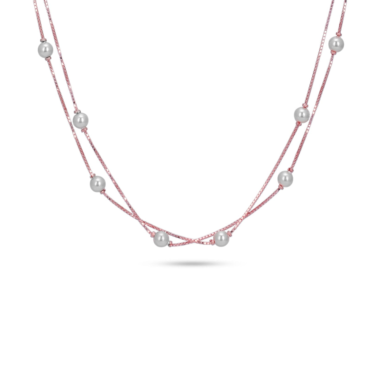 Necklace with pearls on a white background