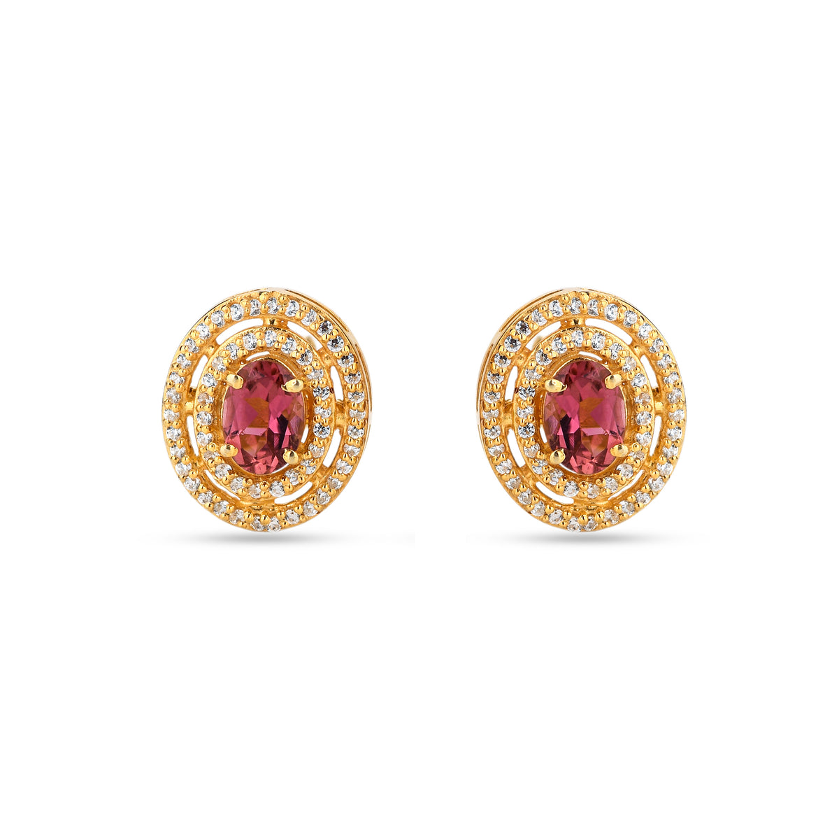 Vibrant Pink Tourmaline Earrings