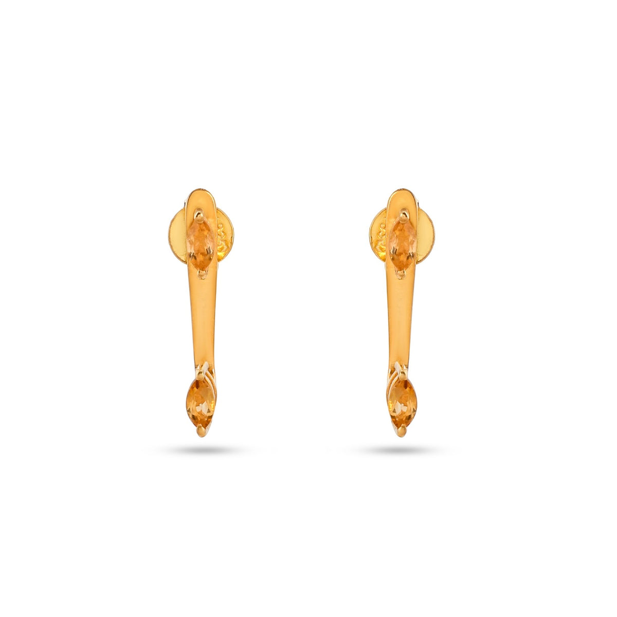 Linear Citrine Earrings