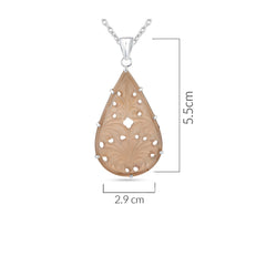 Rosy Carved Pendant Necklace