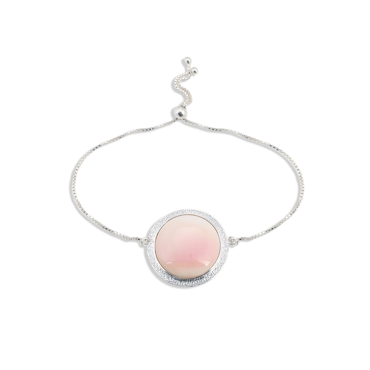 Round Shell 925 Silver Bracelet
