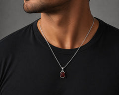 Crimson Solitaire Necklace