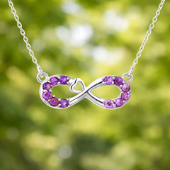 Dainty Amethyst Infinity Necklace