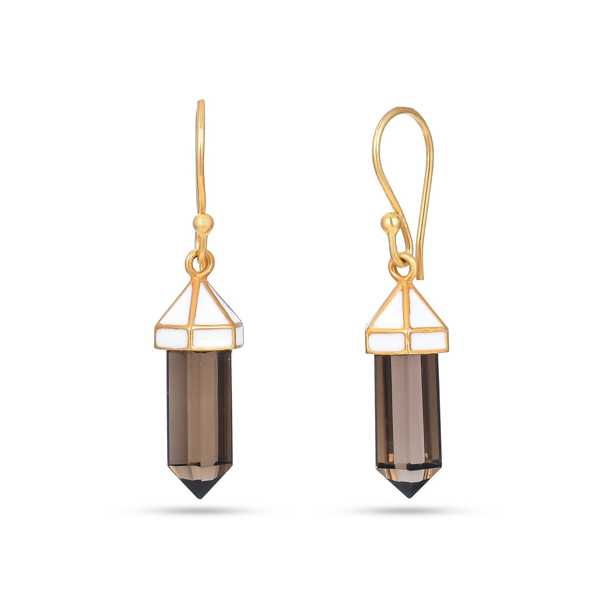 Smoky Quartz Earrings In 925 Silver