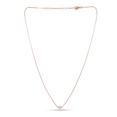 Rose gold necklace on a white background