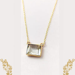 Square aqua silver necklace
