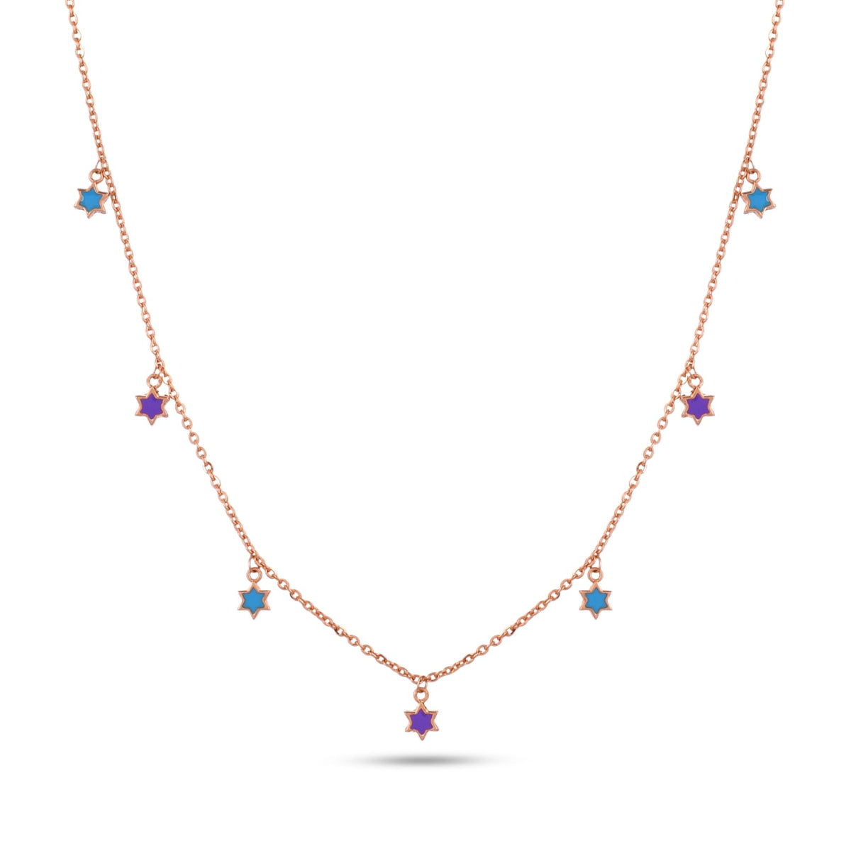 Star Charm Enamel Silver Necklace