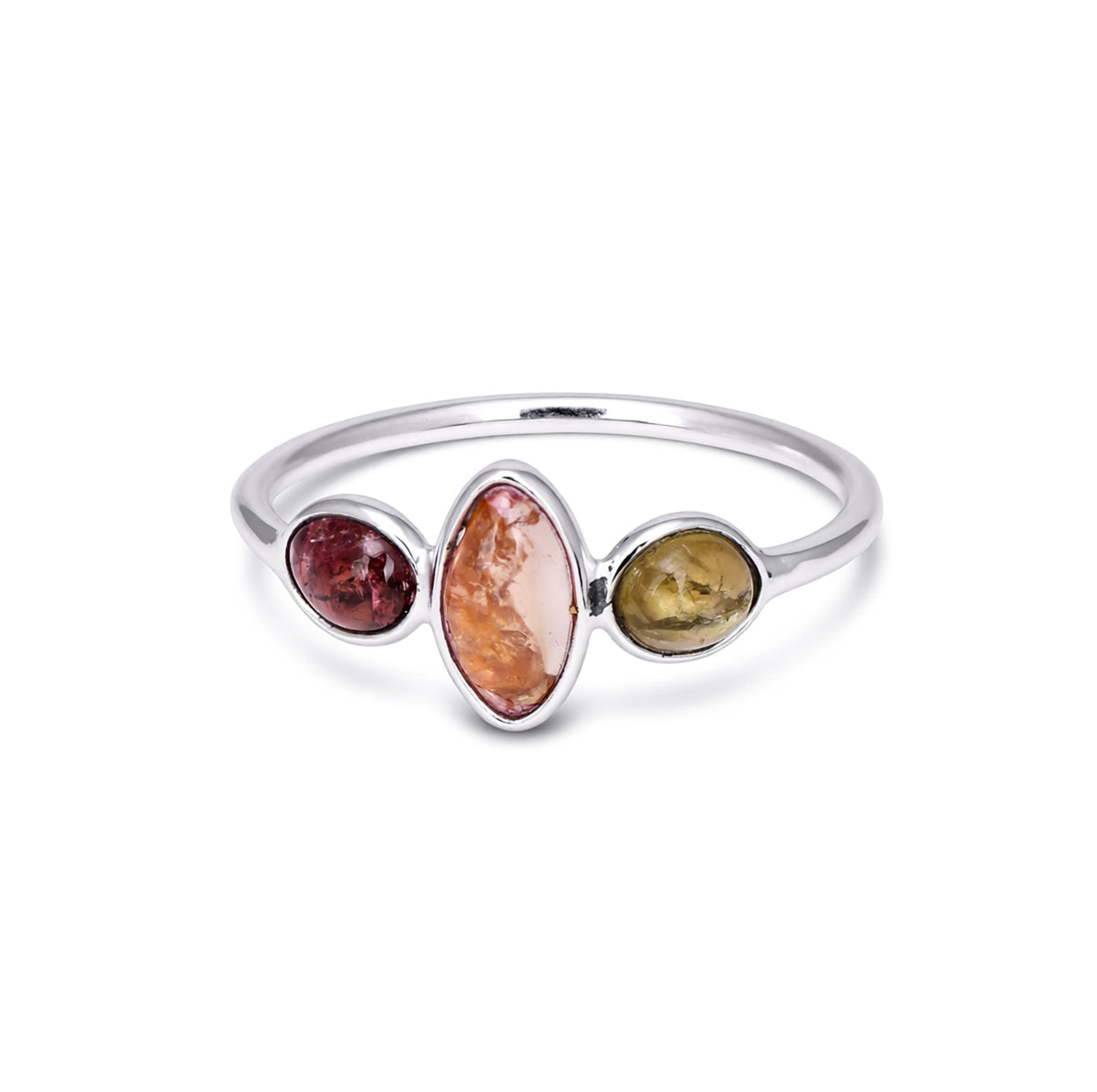 Sunset Sorbet Tourmaline Ring in 925 Silver