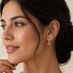 Tiger's Eye Stone Silver Earrings