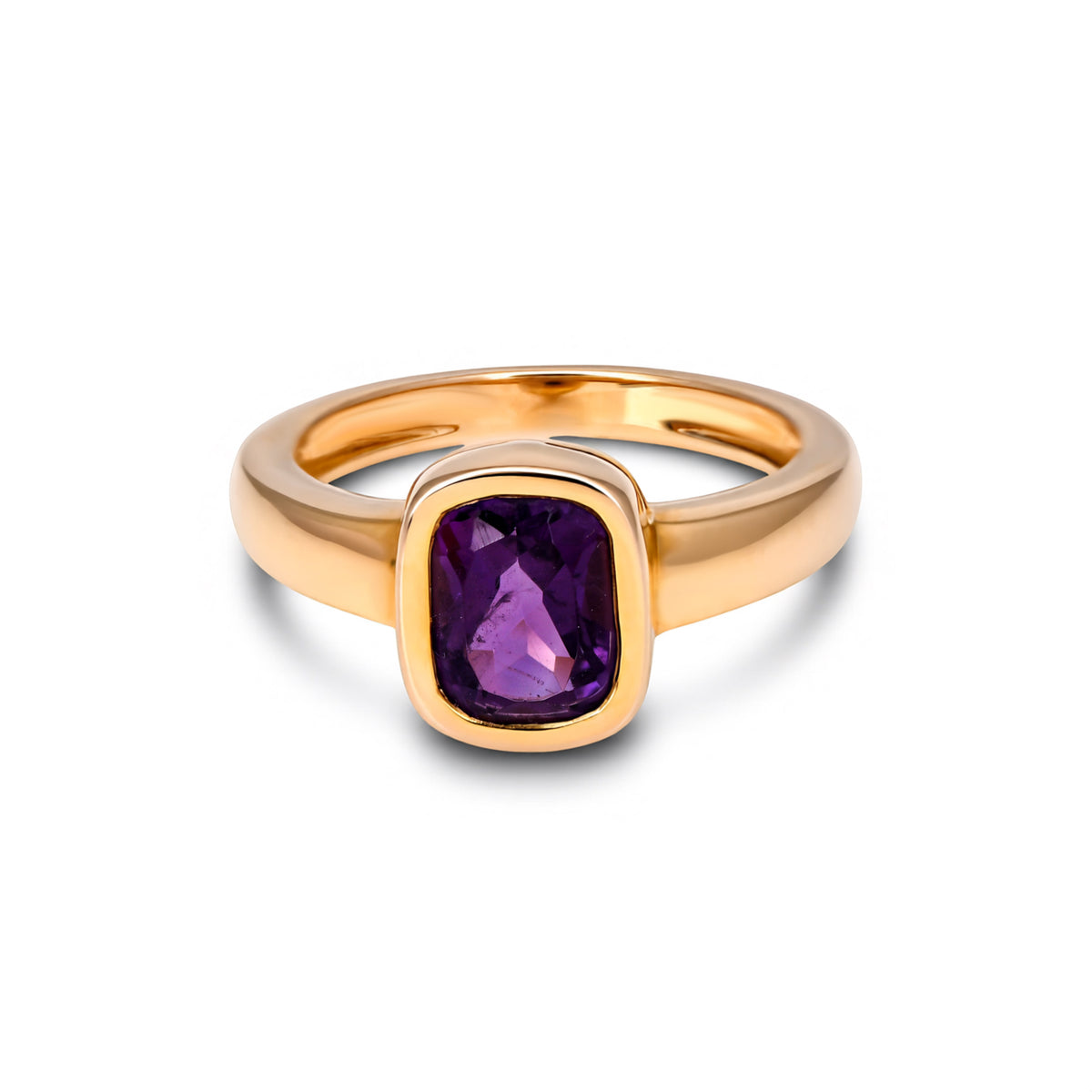 Velvet Cushion Amethyst Ring in 925 Sterling Silver