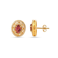 Vibrant Pink Tourmaline Earrings