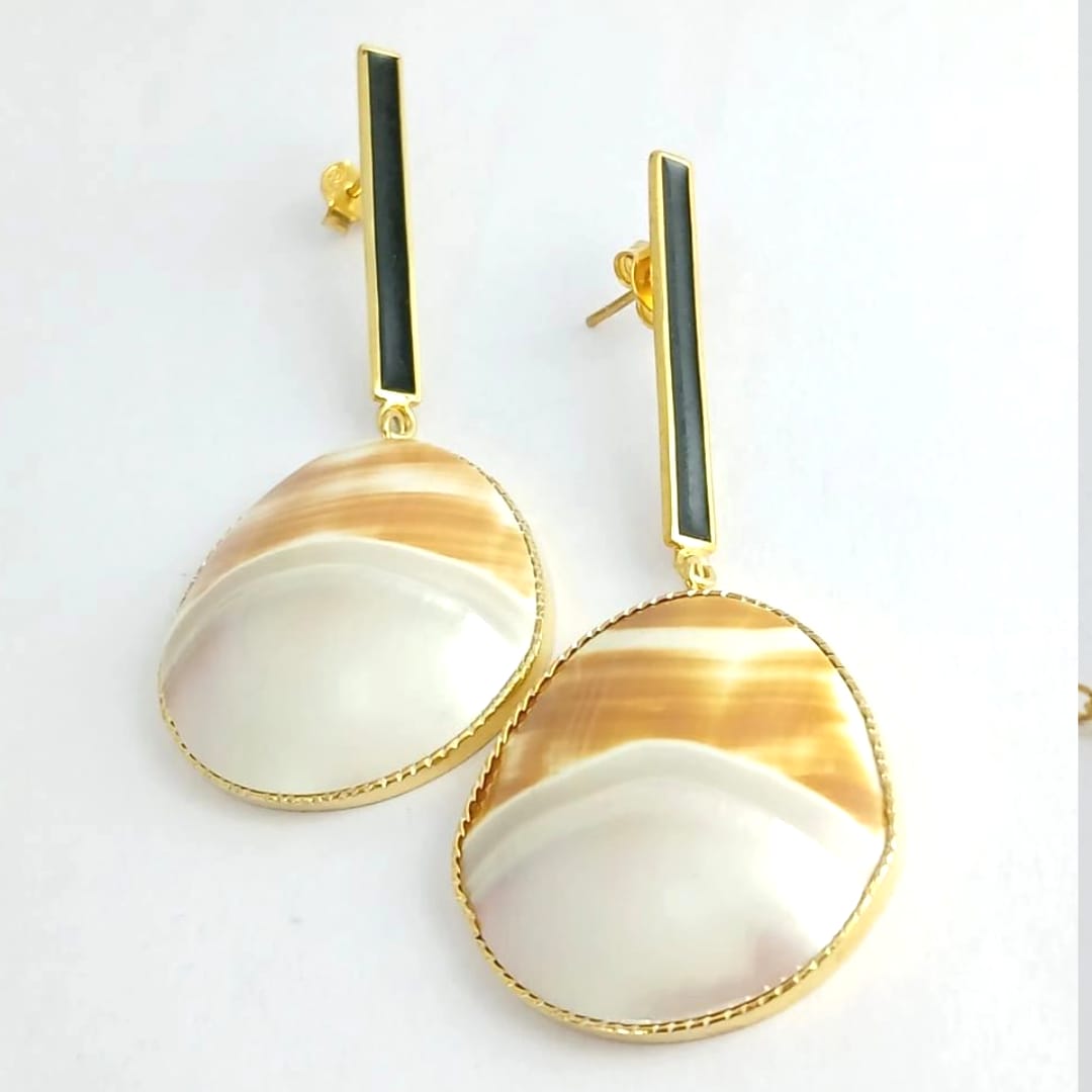 Mother Of Pearl Shell Silver Earring