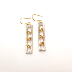 Marquiese Citrine Stone Silver Earrings