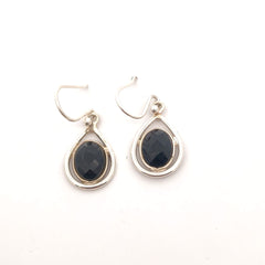 Black Onyx Silver Earrings