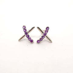 Round Amethyst Earrings