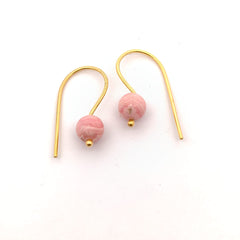 Round Rhodocrosite Silver Earrings