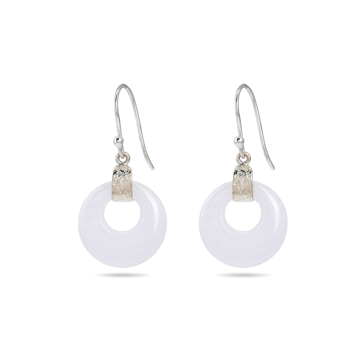White Circle Earrings