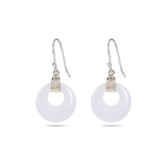 White Circle Earrings