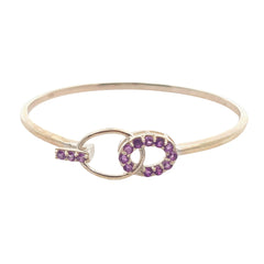 Round Amethyst Silver Bracelet