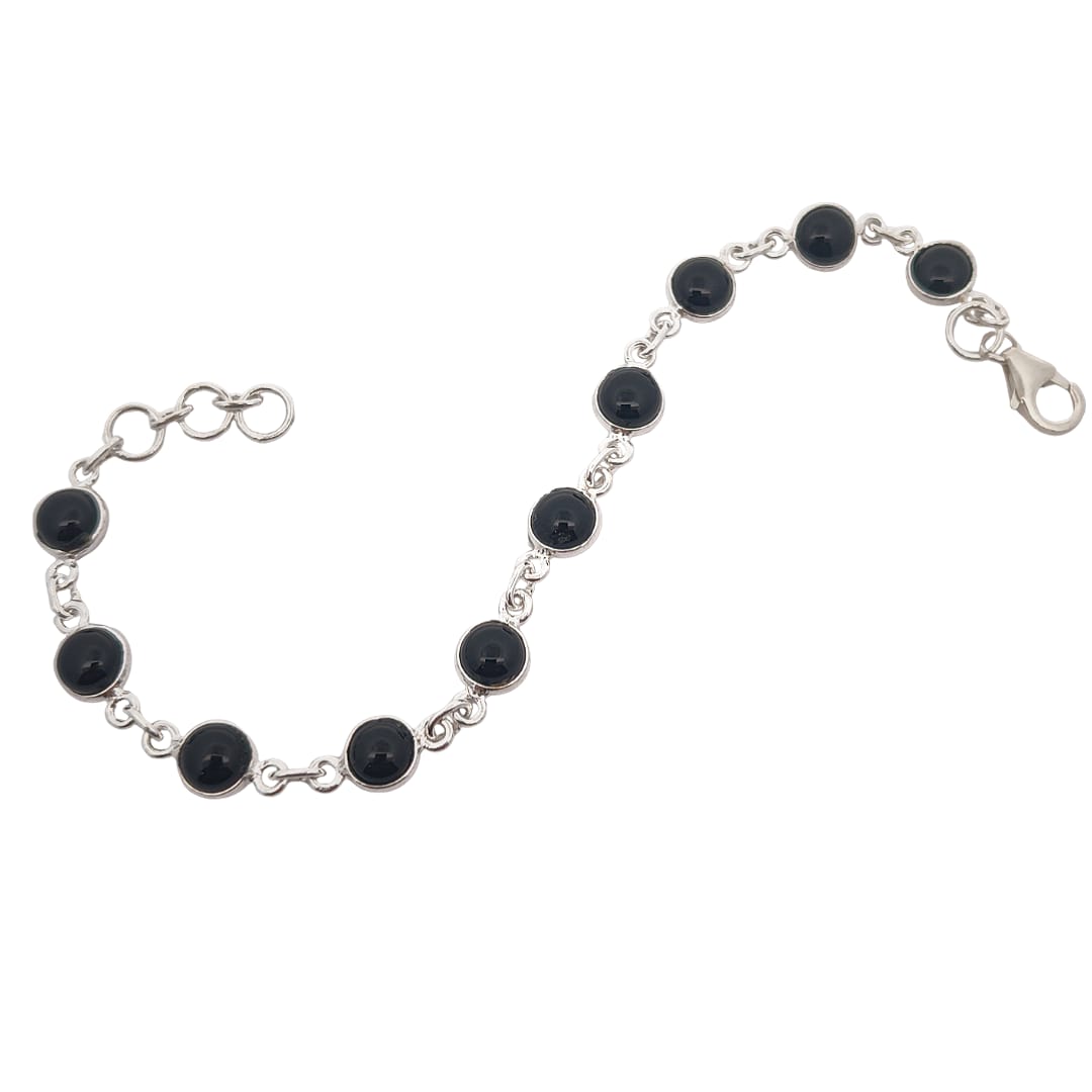 Black Onyx Silver Bracelet