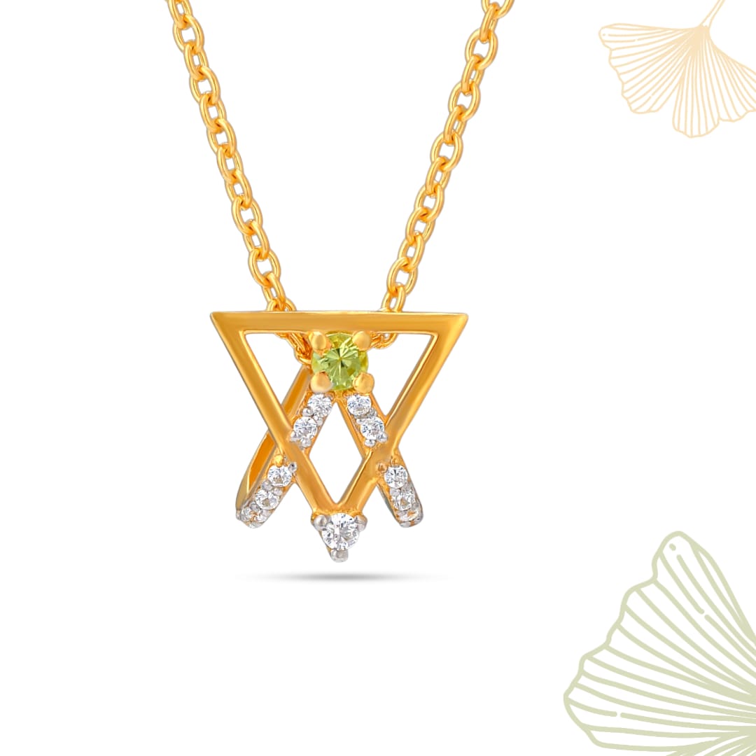 Round Peridot Silver Necklace