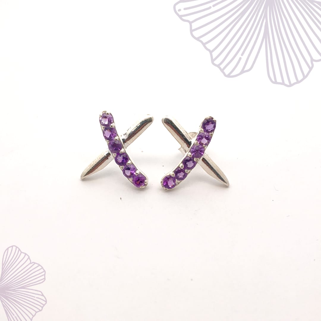 Round Amethyst Earrings